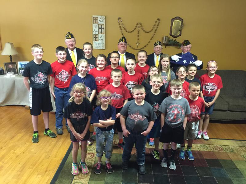 Post 122 Flag Folding Ceremony at St. Wenceslaus Catholic School in